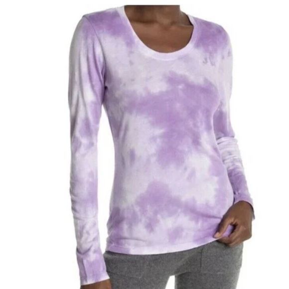 Sundry White and Lilac Lavender‎ Tie Dye Long Sleeve Tee NWT Size 1/Small - Picture 1 of 10